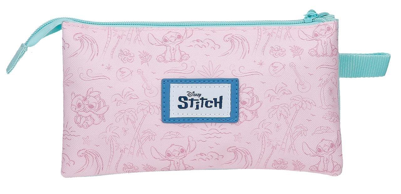 Estuche tres compartimentos Stitch Beach & Love Turquesa 2/5