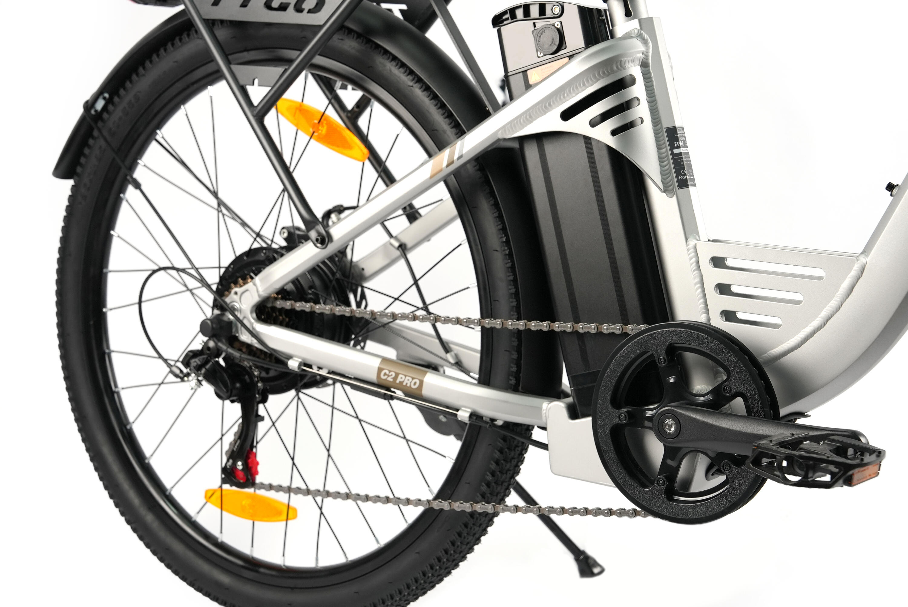 C2Pro Vélo électrique 26" 250W 120km Shimano 7 vitesses freins disque 5/7