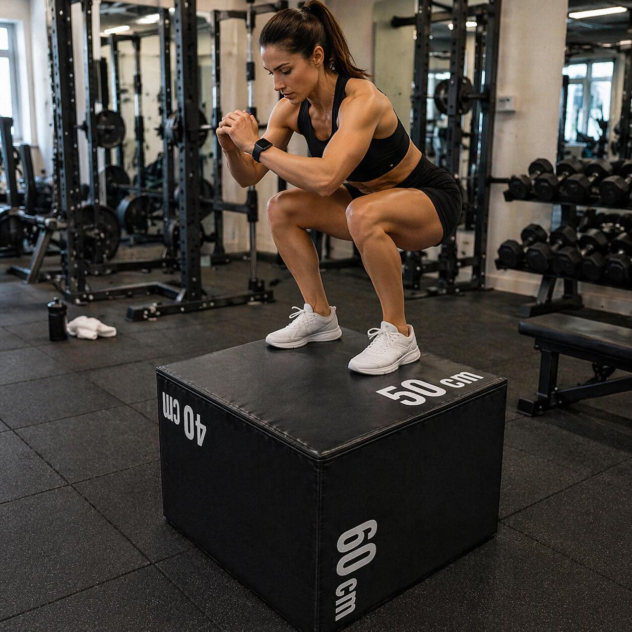 Cajón de Salto Pliométrico de Foam 40 x 50 x 60 cm cm Cross Training 15 kg Negro 3/3