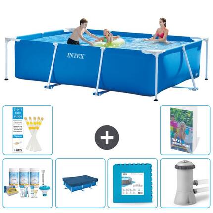 INTEX Piscina con estructura Rectangular - 300x200x75 cm - 7-piezas S66