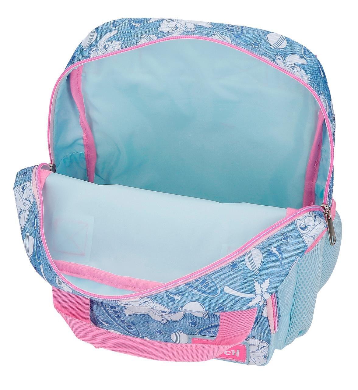 Mochila escolar con carro Stitch Hearts 28 cm Denim 3/5