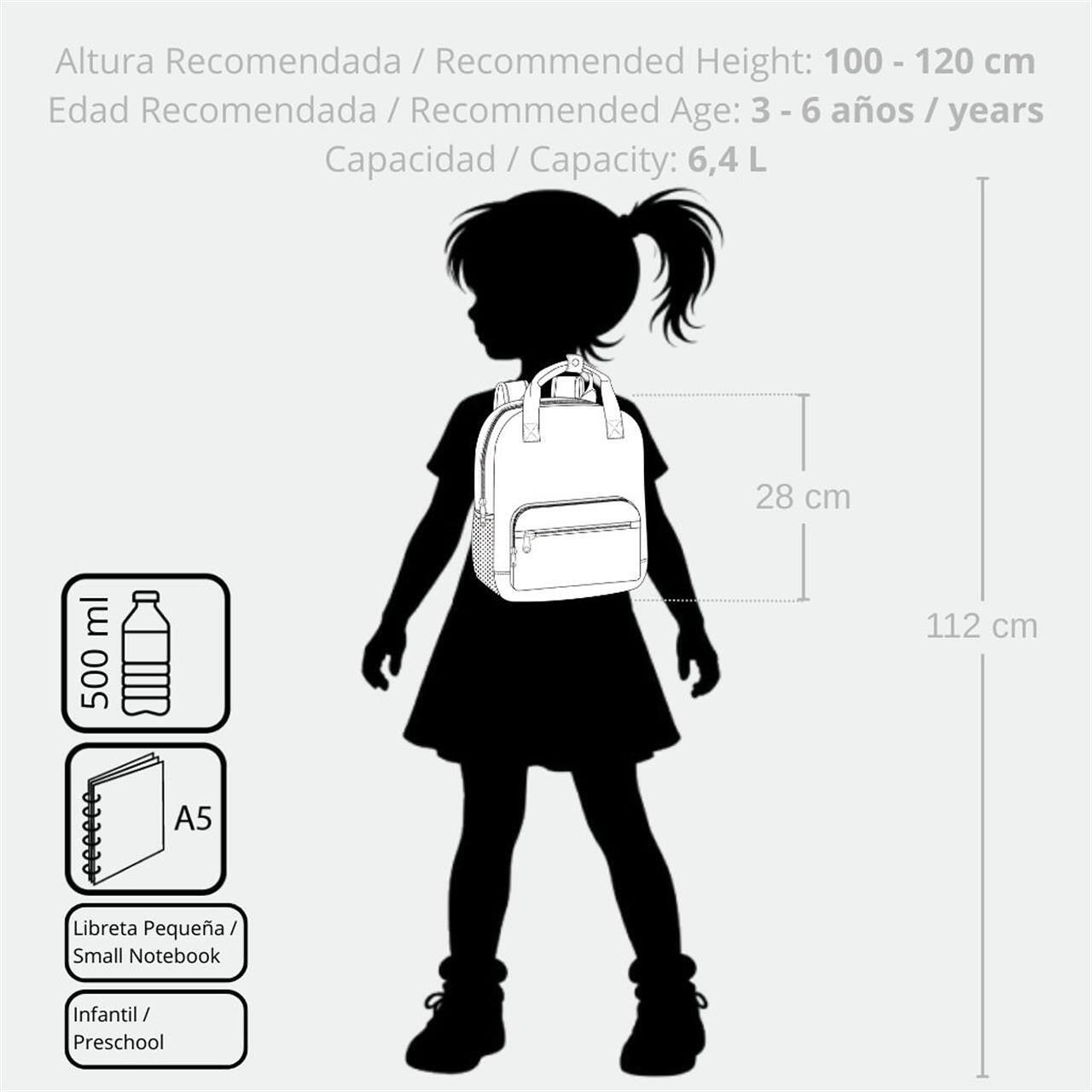 Mochila escolar con carro Stitch Hearts 28 cm Denim 5/5