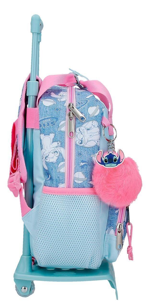 Mochila escolar con carro Stitch Hearts 28 cm Denim 4/5