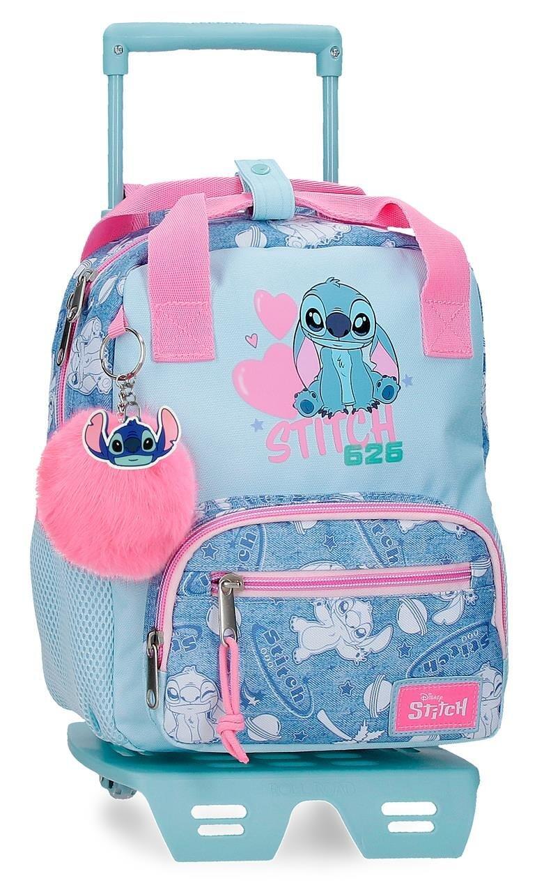 Mochila escolar con carro Stitch Hearts 28 cm Denim 1/5