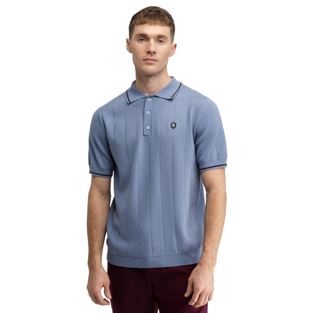 Men Golf 's knit polo shirt Trevino Blue Blue