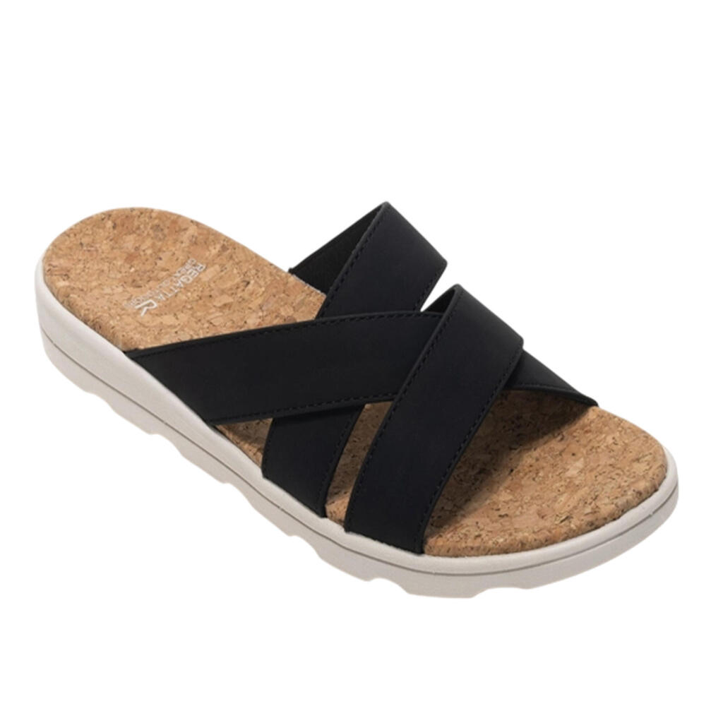 Womens/Ladies Cassie Leopard Pattern Sandals (Black)