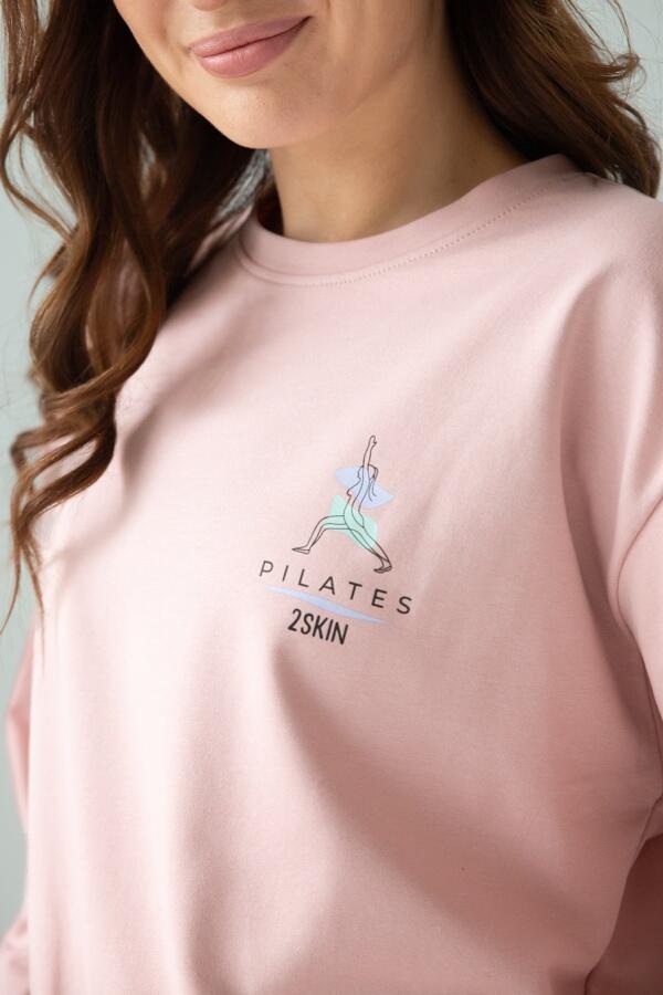 Bluza dresowa damska krótka 2skin Pilates Girl pink 3/7
