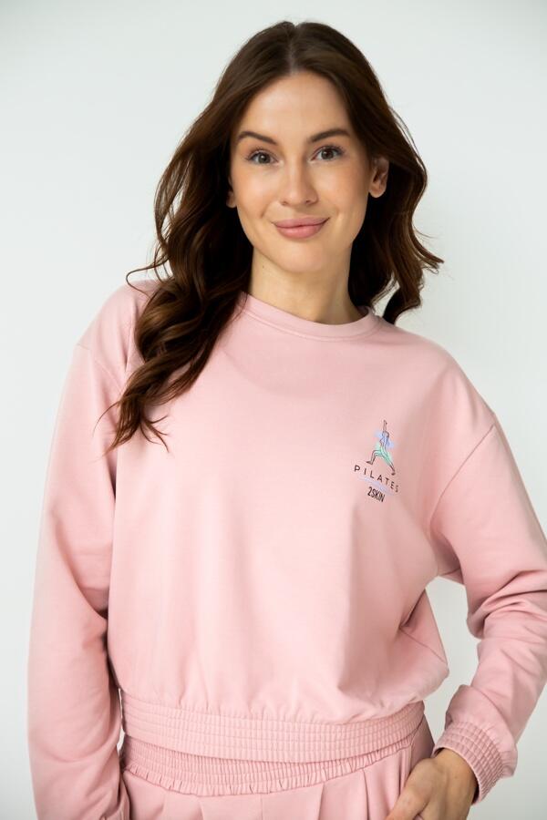 Bluza dresowa damska krótka 2skin Pilates Girl pink 2/7