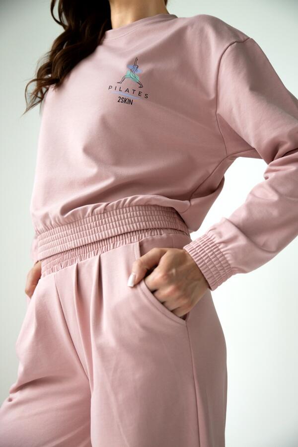 Bluza dresowa damska krótka 2skin Pilates Girl pink 6/7