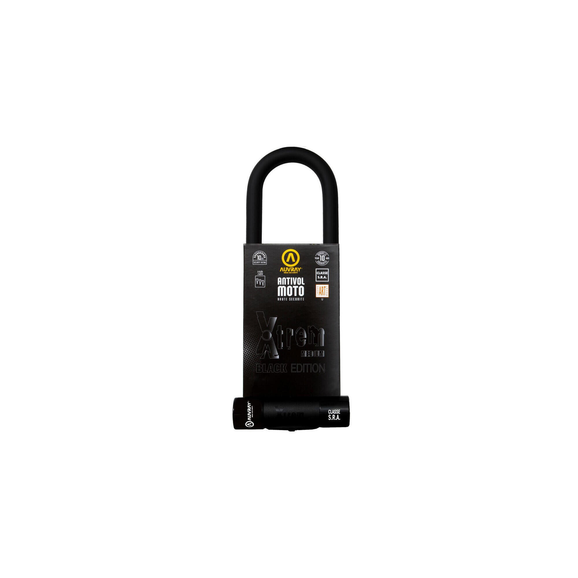 AUVRAY zapięcie U-LOCK XTREM MEDIUM BLACK EDITION - bolec 18mm, 85mm x 310mm