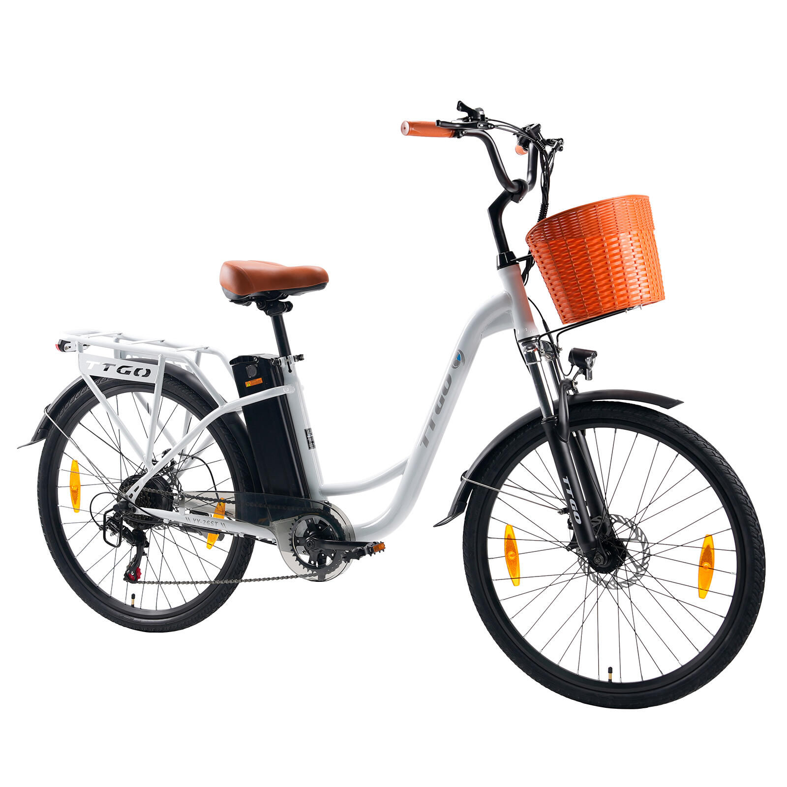 YY26ST Bici elettrica 26'' 36V 250W Shimano 6 vel freni disco 75 km 5/7