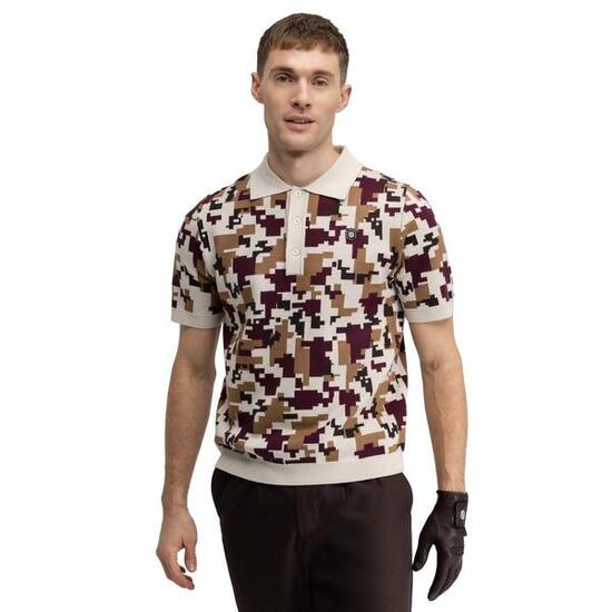 Herren Golf strick-poloshirt Trevino Sand Beige