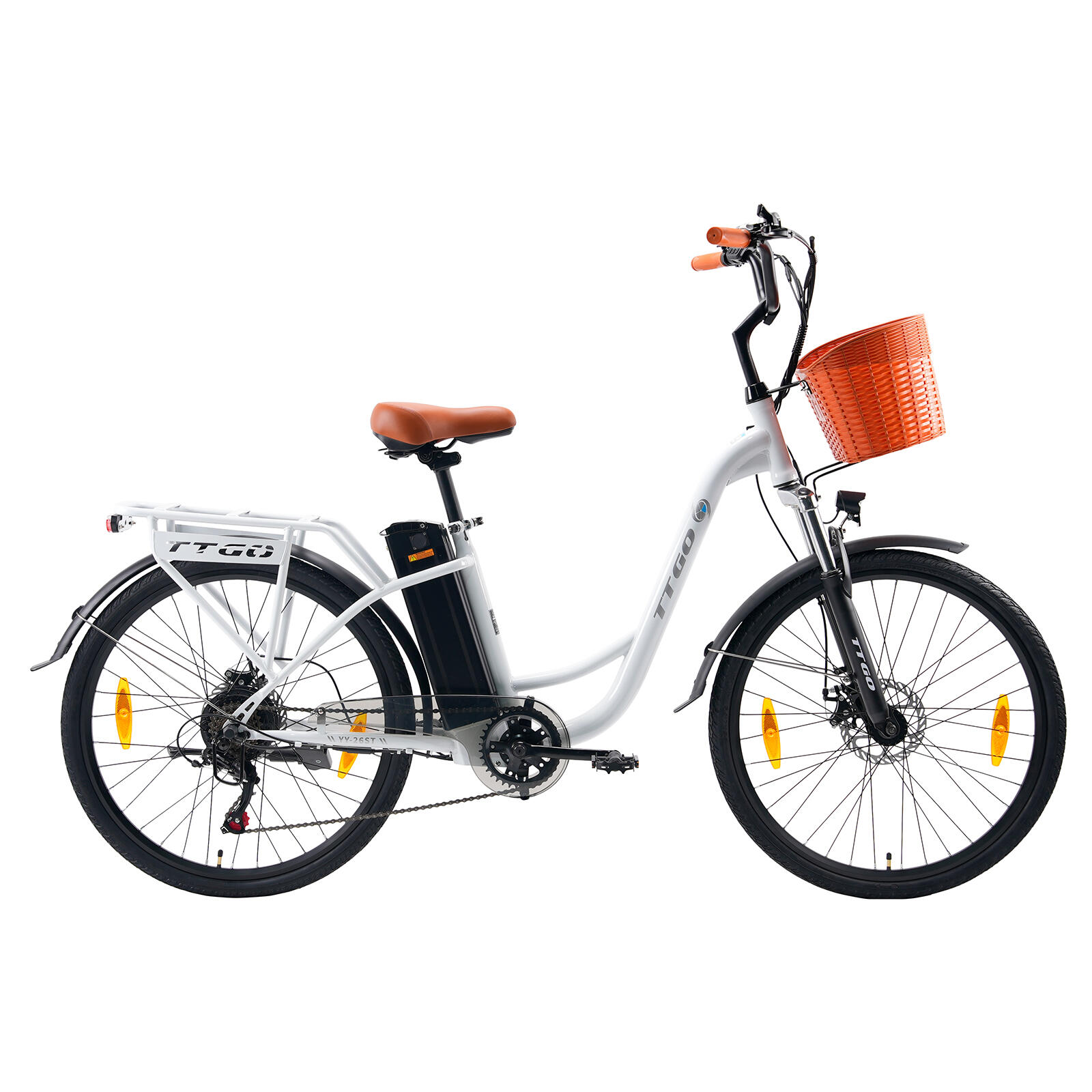 YY26ST Bici elettrica 26'' 36V 250W Shimano 6 vel freni disco 75 km 4/7