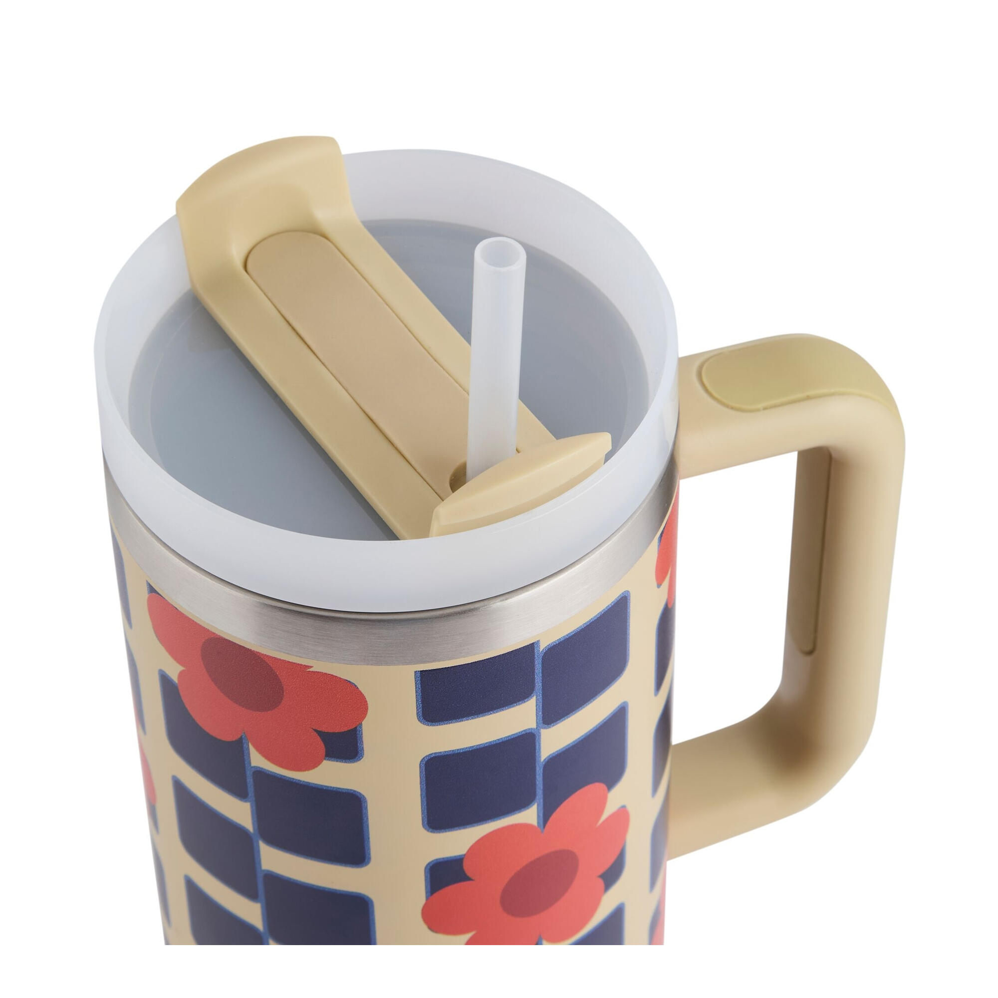 Taza Térmica Diseño Flor Giratoria Orla Kiely 1.2L Monocromático 3/4