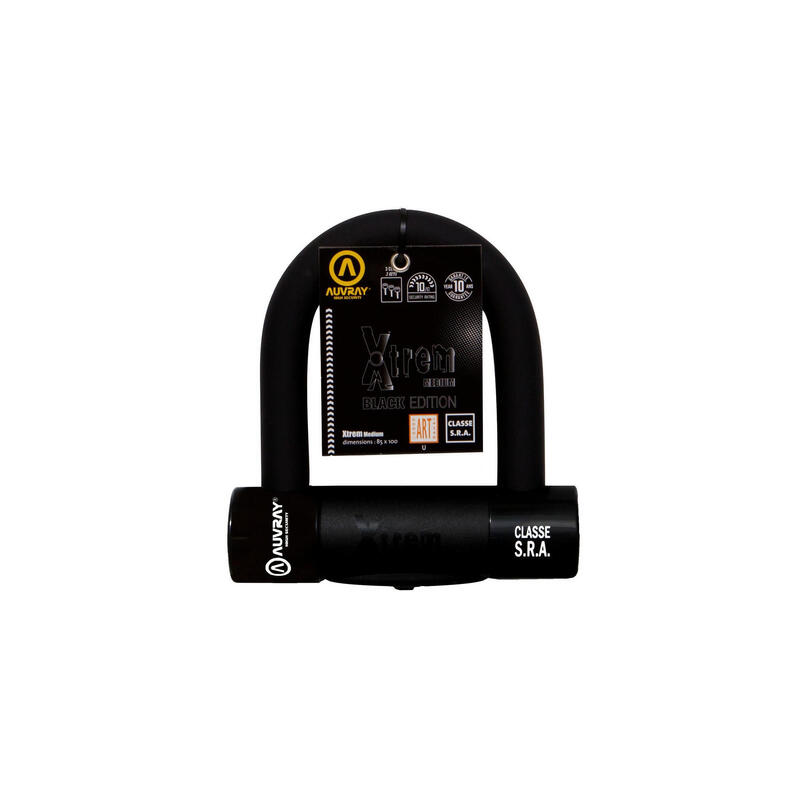 AUVRAY zapięcie U-LOCK XTREM MEDIUM BLACK EDITION - bolec 18mm, 155mm x 163mm