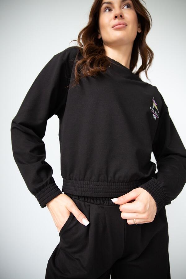 Bluza dresowa damska krótka 2skin Pilates Girl black 4/4
