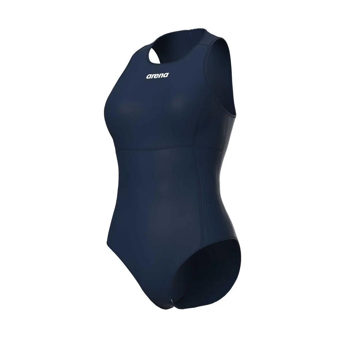 Arena Fato De Banho Feminino Team Solid Mulher Branco Azul da Decathlon
