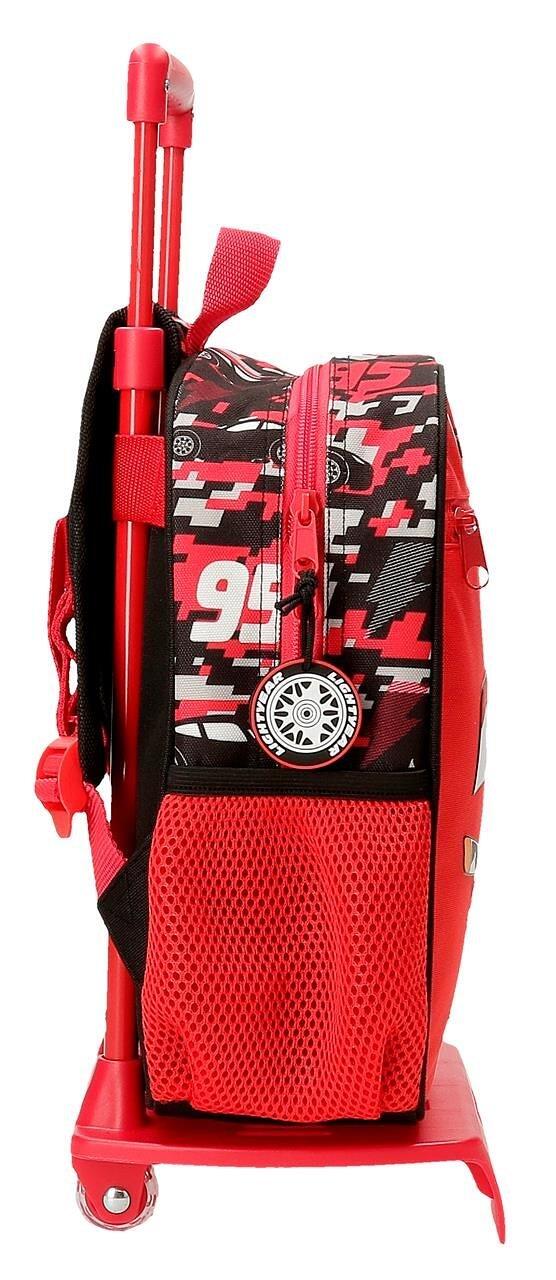 Mochila escolar com carrinho Cars Mcqueen Red 28 cm Vermelho 4/5