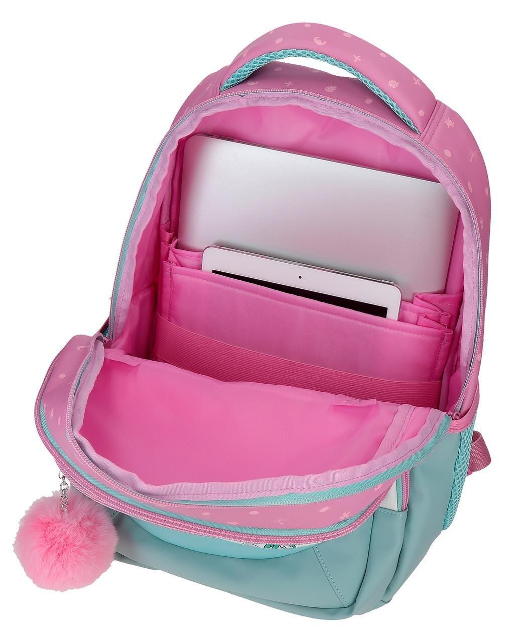 Mochila escolar adaptable a carro Stitch Little Destruction 42 cm Turquesa 3/5