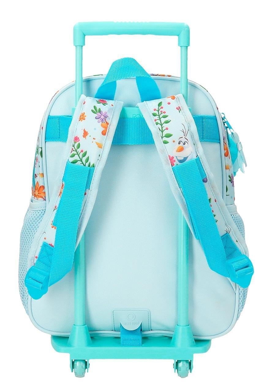 Mochila escolar com carrinho Frozen Forever 33 cm Azul Claro 2/5