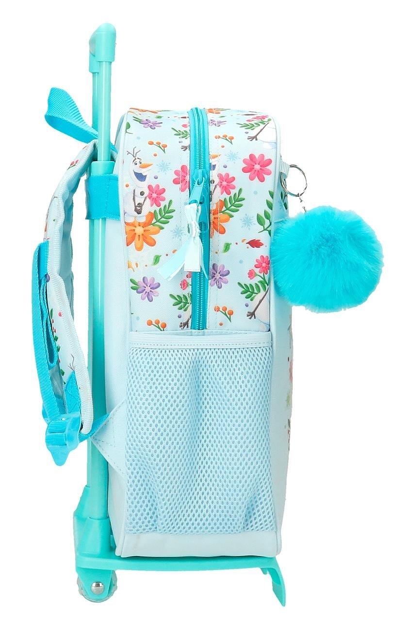 Mochila escolar com carrinho Frozen Forever 33 cm Azul Claro 4/5