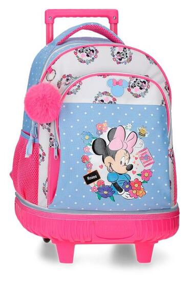 Zaino compatto staccabile Minnie Flowers 45 cm Azzurro Chiaro