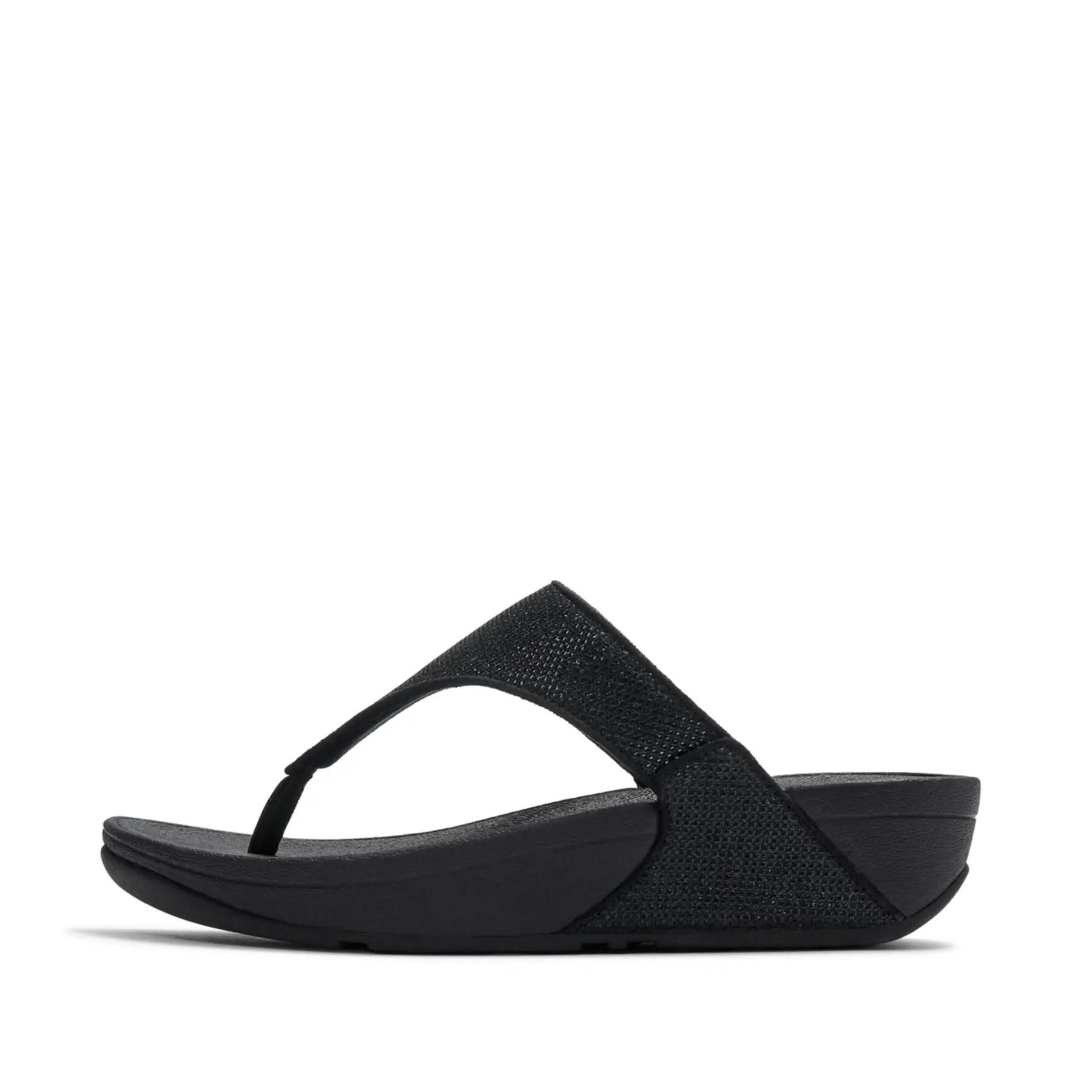 FITFLOP FitFlop Lulu Shimmerglitz Toe-Post Sandals  ZWART 42