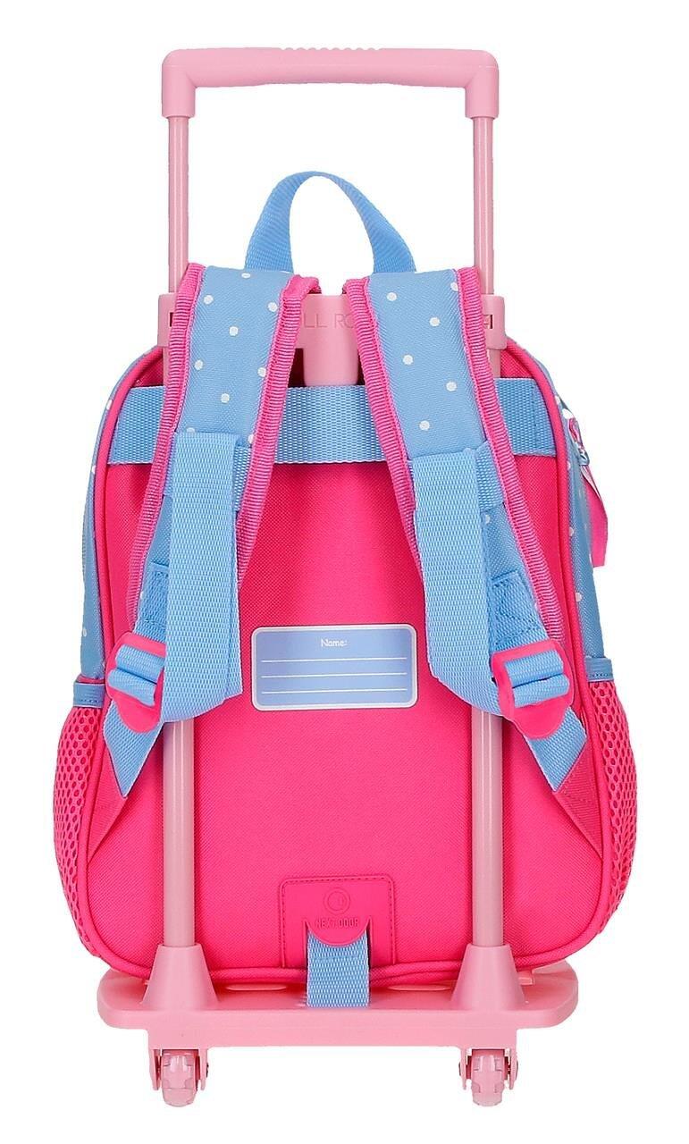 Mochila escolar com carrinho Minnie Flowers 28 cm Azul Claro 2/5