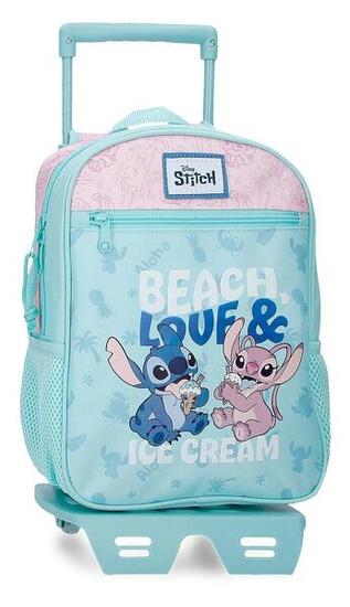 Mochila escolar con carro Stitch Beach & Love 28 cm Turquesa