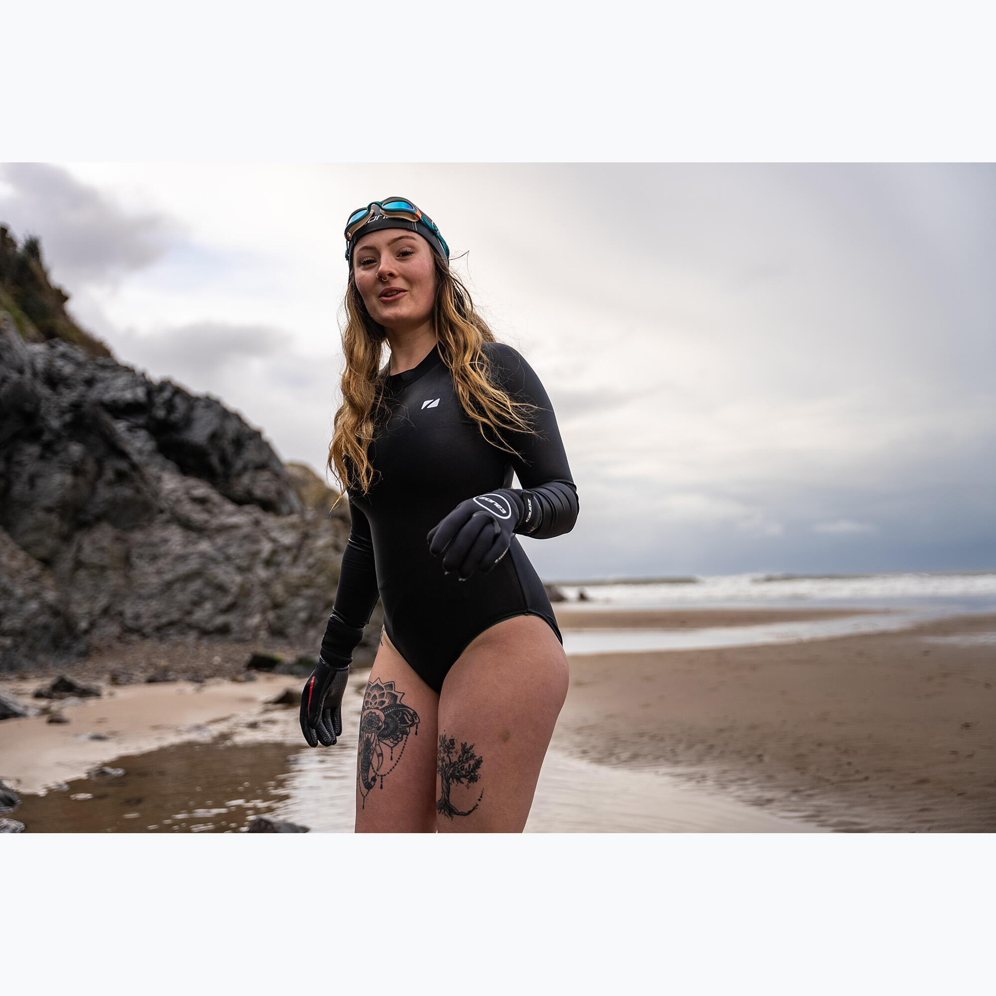 Zone3,Bonnet Active-Flex, Gris/Orange,S/M 3/5
