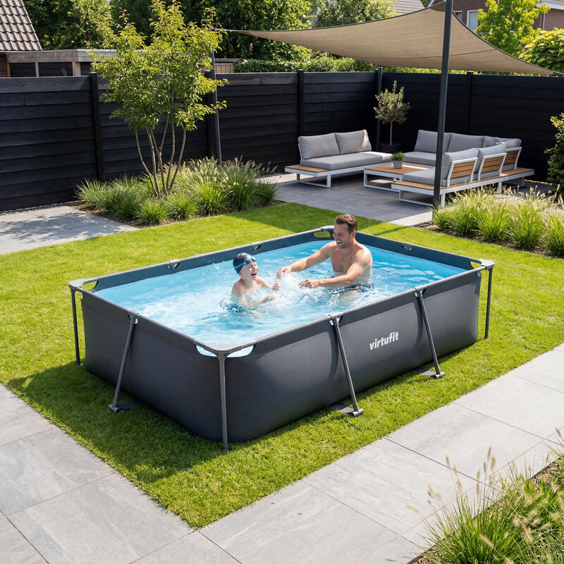 Piscina dreptunghiulara VirtuFit 300 x 210 x 67 cm cu sistem filtrare