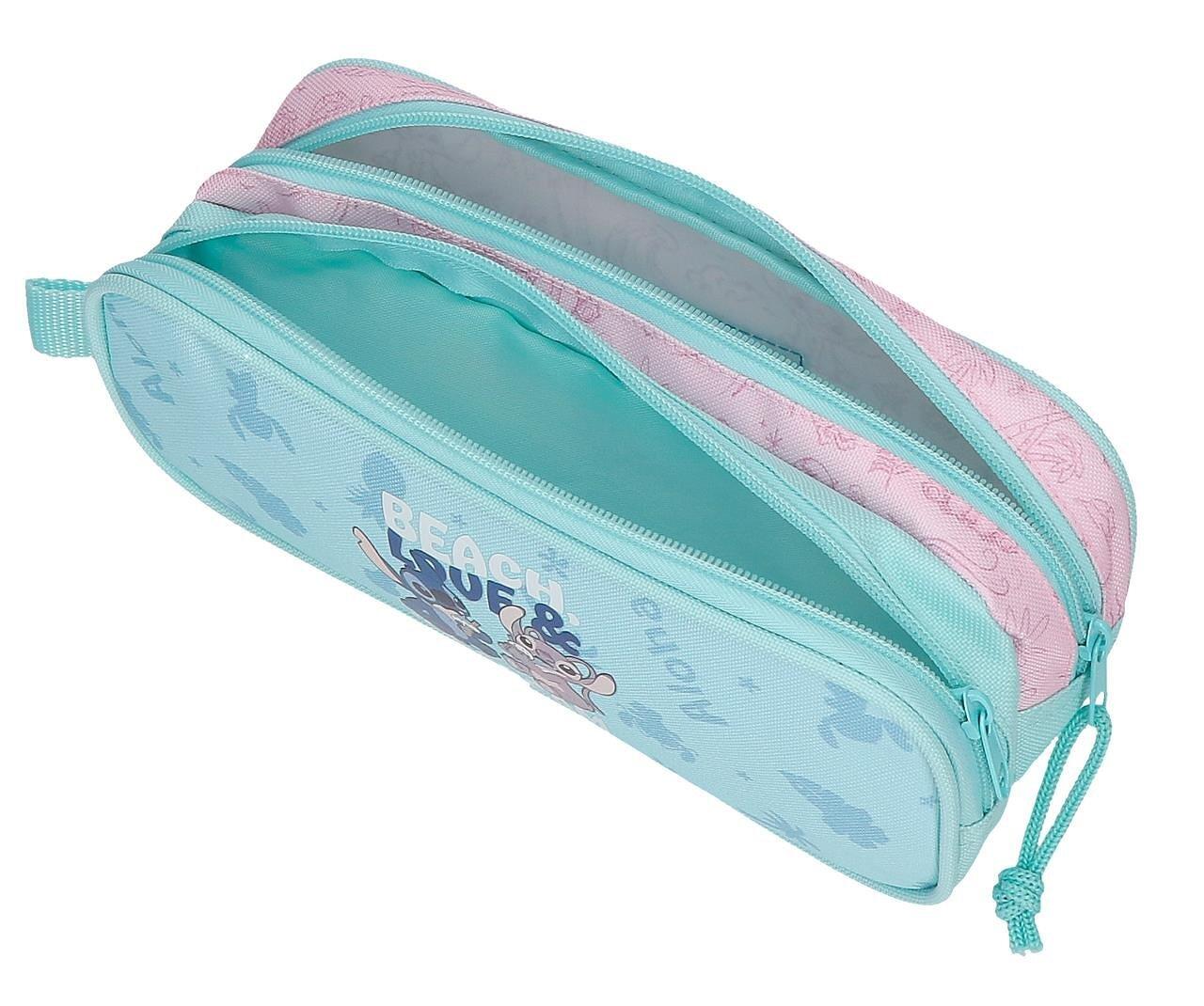 Estojo dois compartimentos Stitch Beach & Love Turquesa 3/5