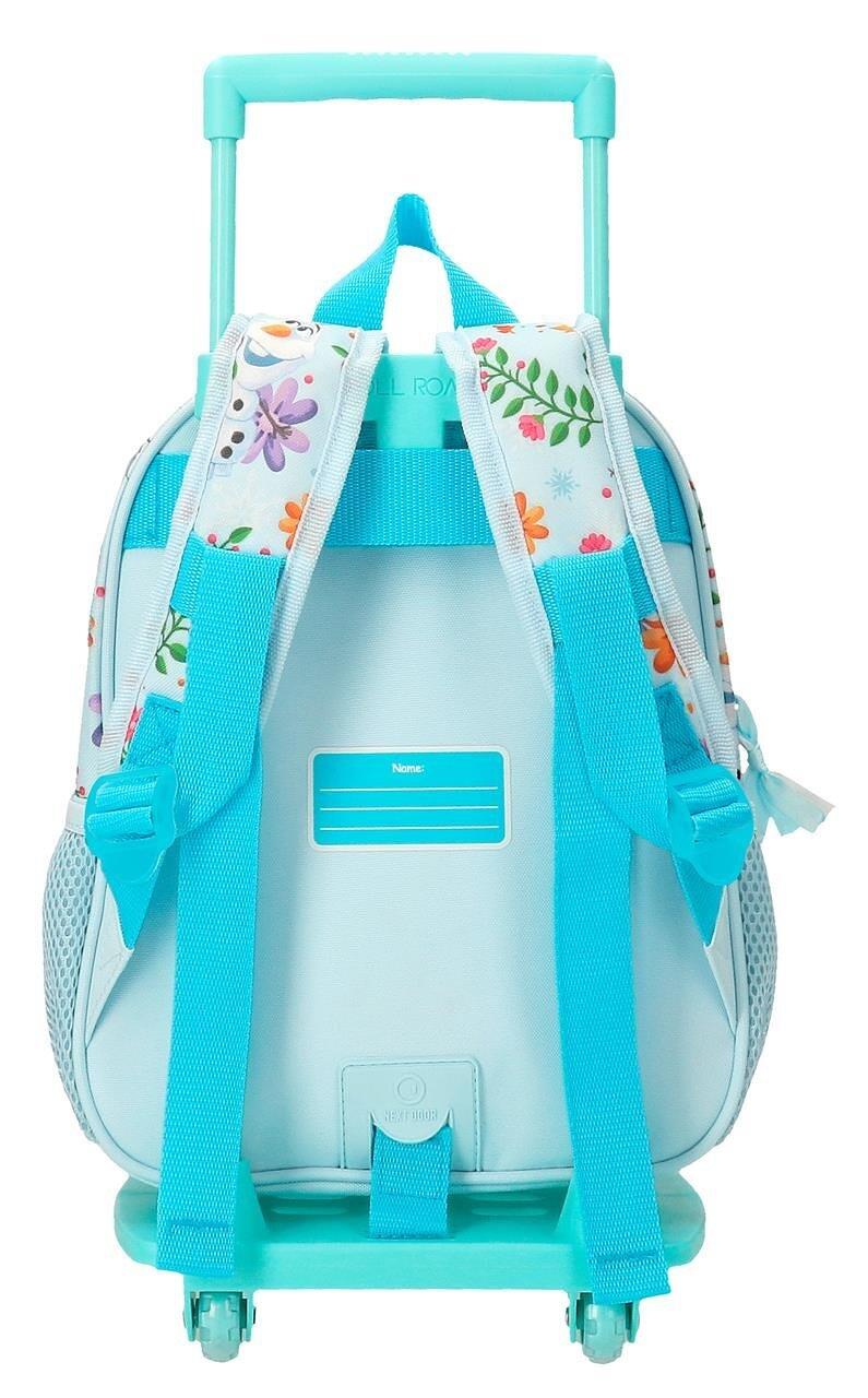 Mochila escolar com carrinho Frozen Forever 28 cm Azul Claro 2/5