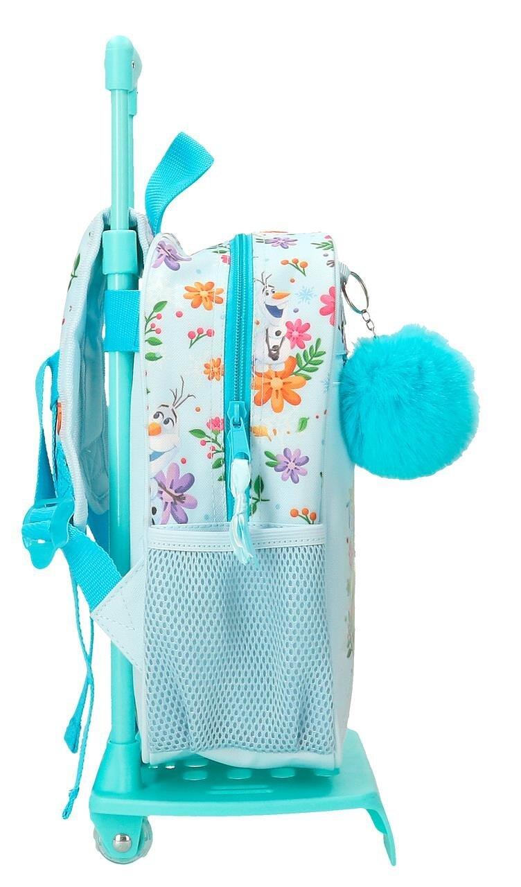 Mochila escolar com carrinho Frozen Forever 28 cm Azul Claro 4/5