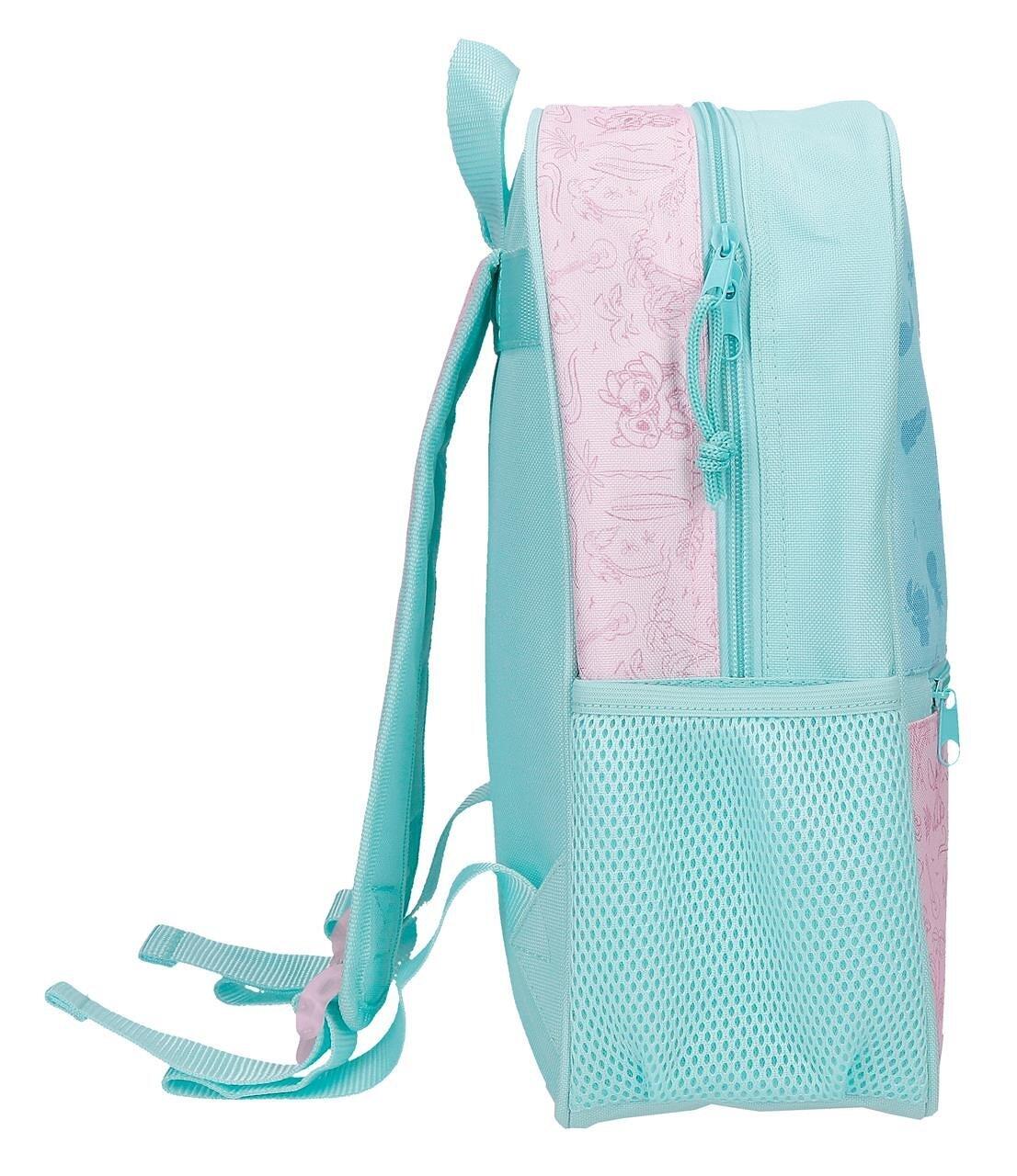 Mochila escolar adaptável a carrinho Stitch Beach & Love 33 cm Turquesa 4/5