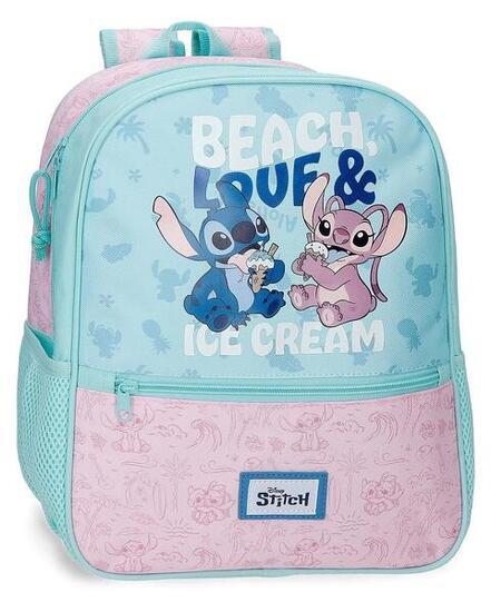 Mochila escolar Stitch Beach & love 27x33x11 cm turquesa