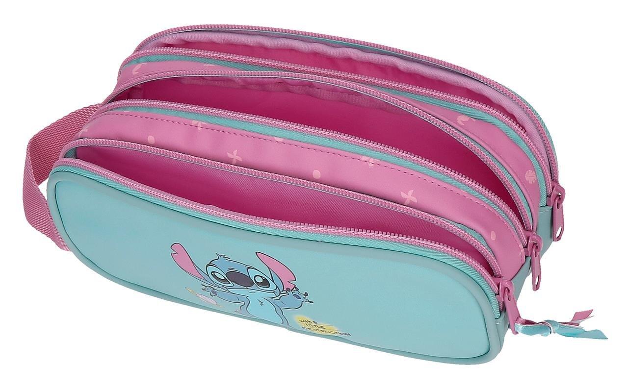 Trousse trois compartiments Stitch Little Destruction Turquoise 3/5