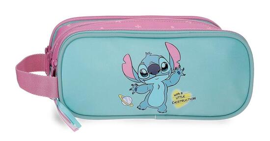 Astuccio tre scomparti Stitch Little Destruction Turchese