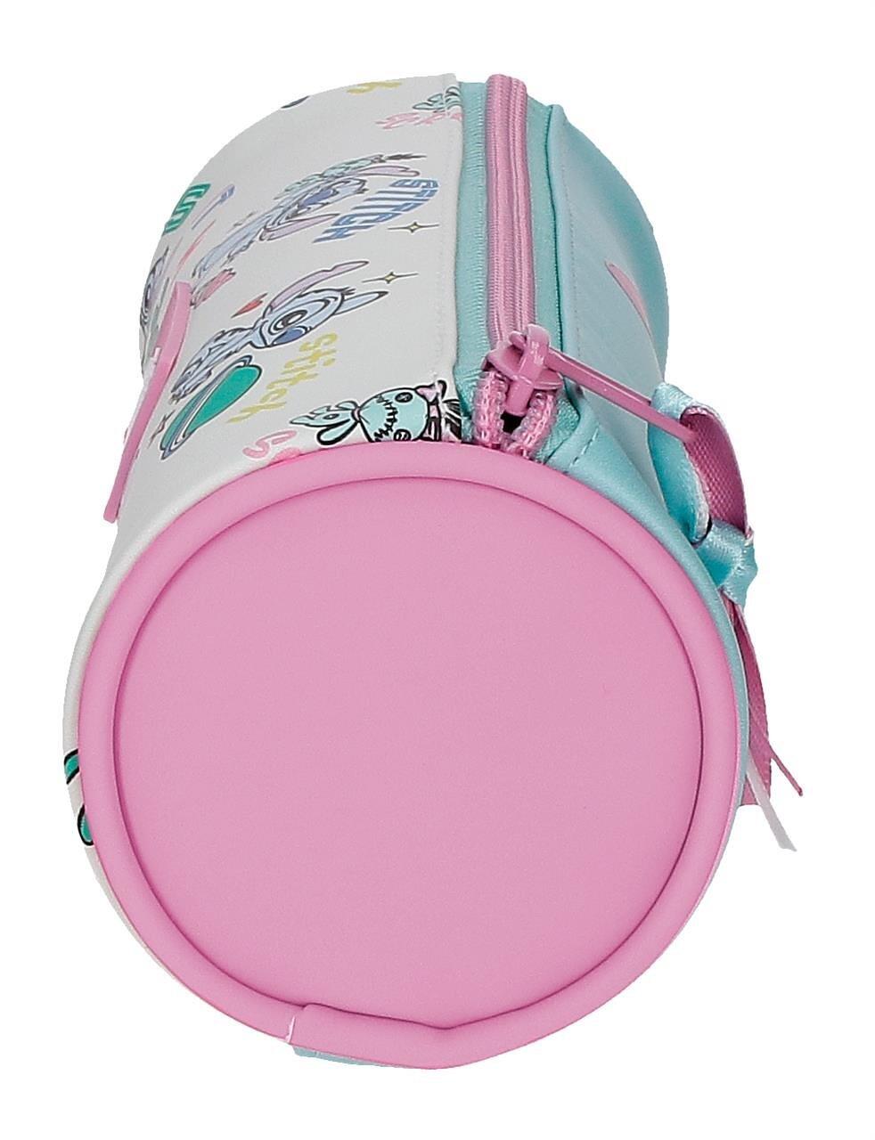Estojo redondo Stitch Little Destruction Turquesa 4/5