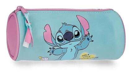 Estuche redondo Stitch Little Destruction Turquesa