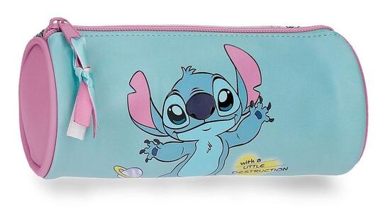 Astuccio rotondo Stitch Little Destruction Turchese