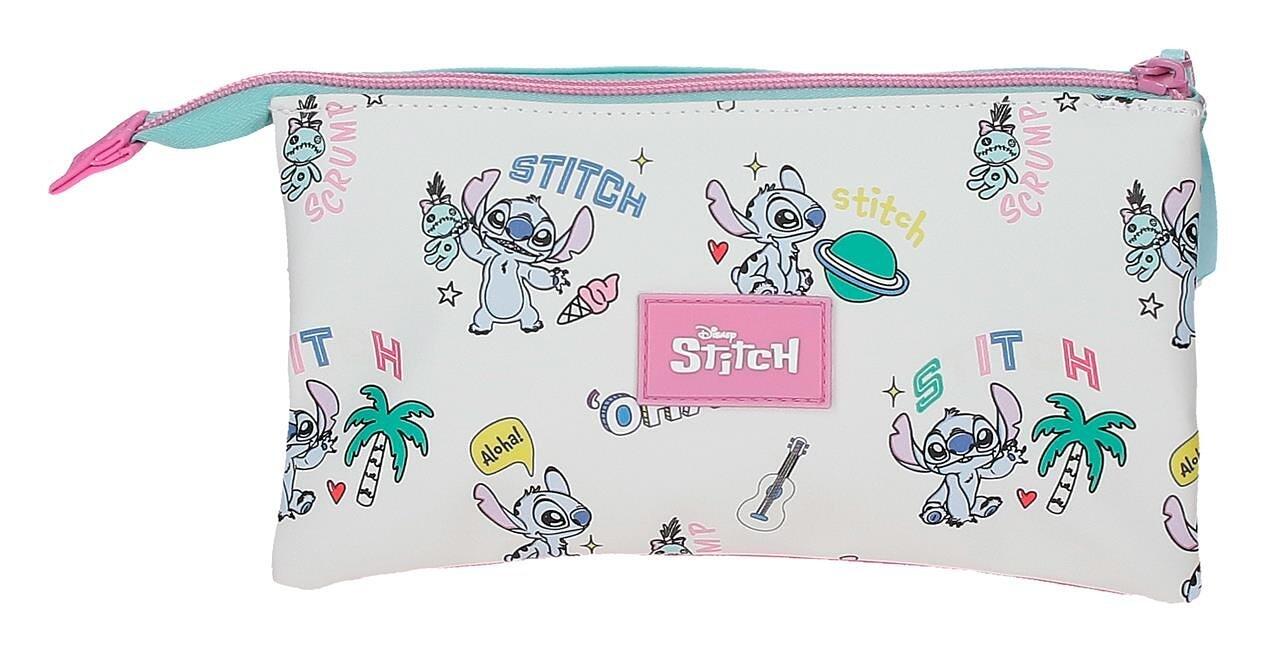 Estojo três compartimentos Stitch Little Destruction Turquesa 2/5