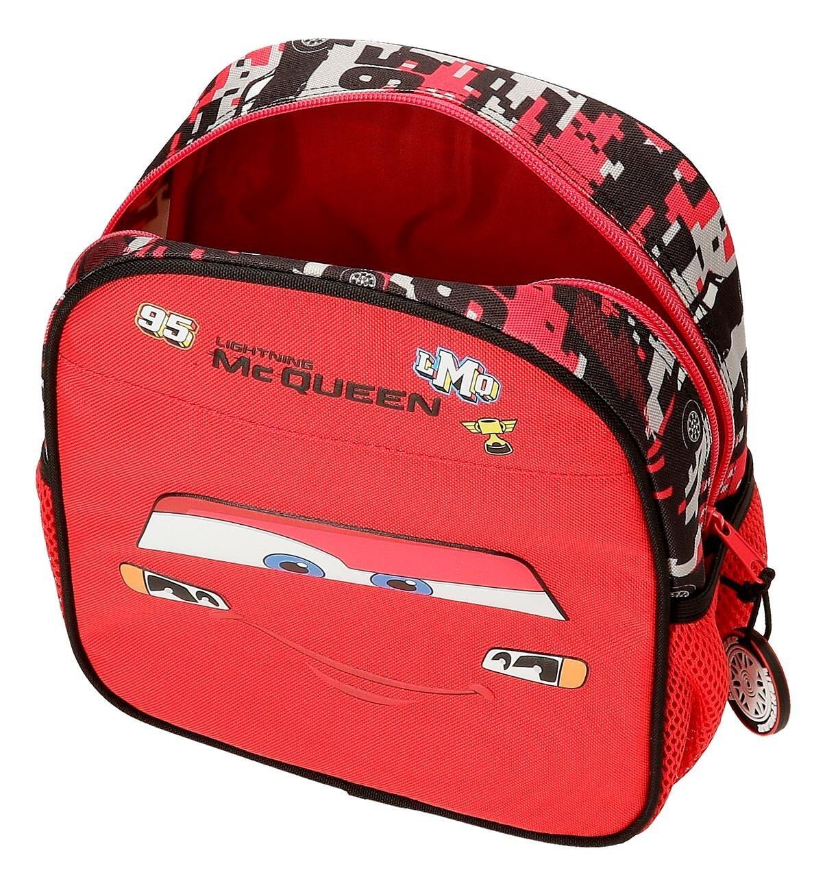 Mochila escolar com carrinho Cars Mcqueen Red 25 cm Vermelho 3/5