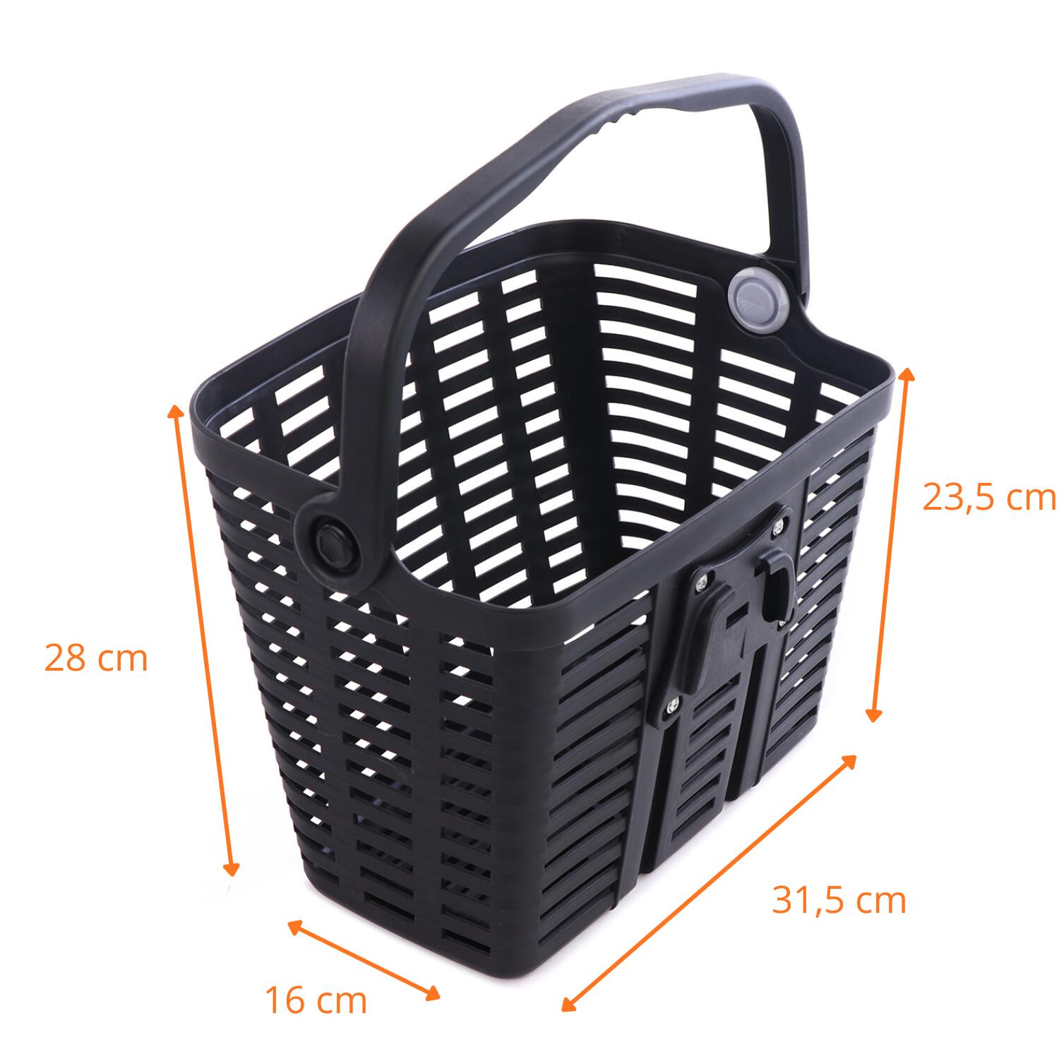 Wozinsky kosz na rower plastikowy duży - czarny 7/7