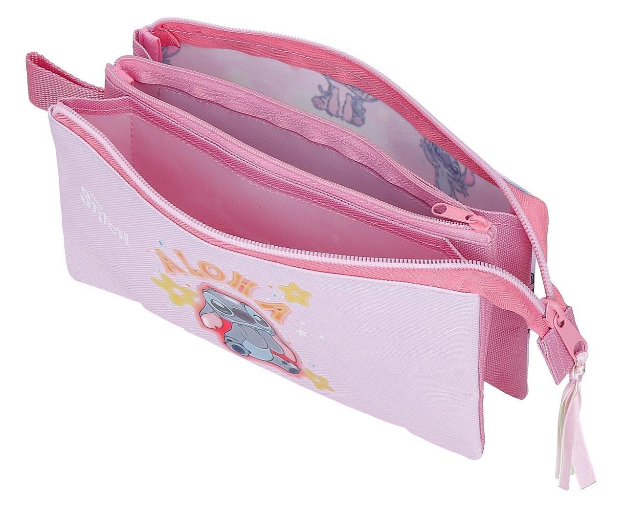 Estuche tres compartimentos Stitch You & Me Malva 3/5