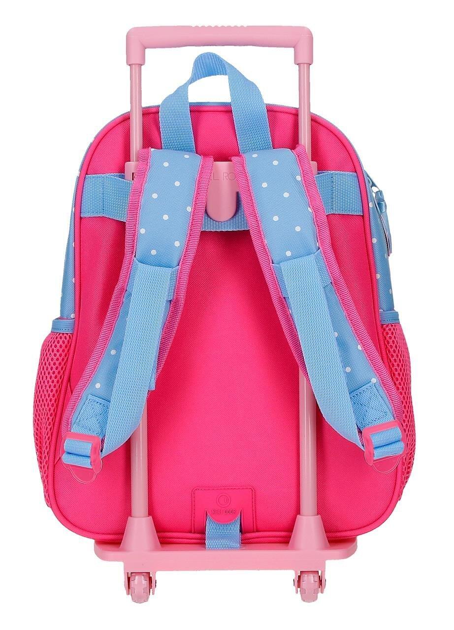 Mochila escolar com carrinho Minnie Flowers 33 cm Azul Claro 2/5