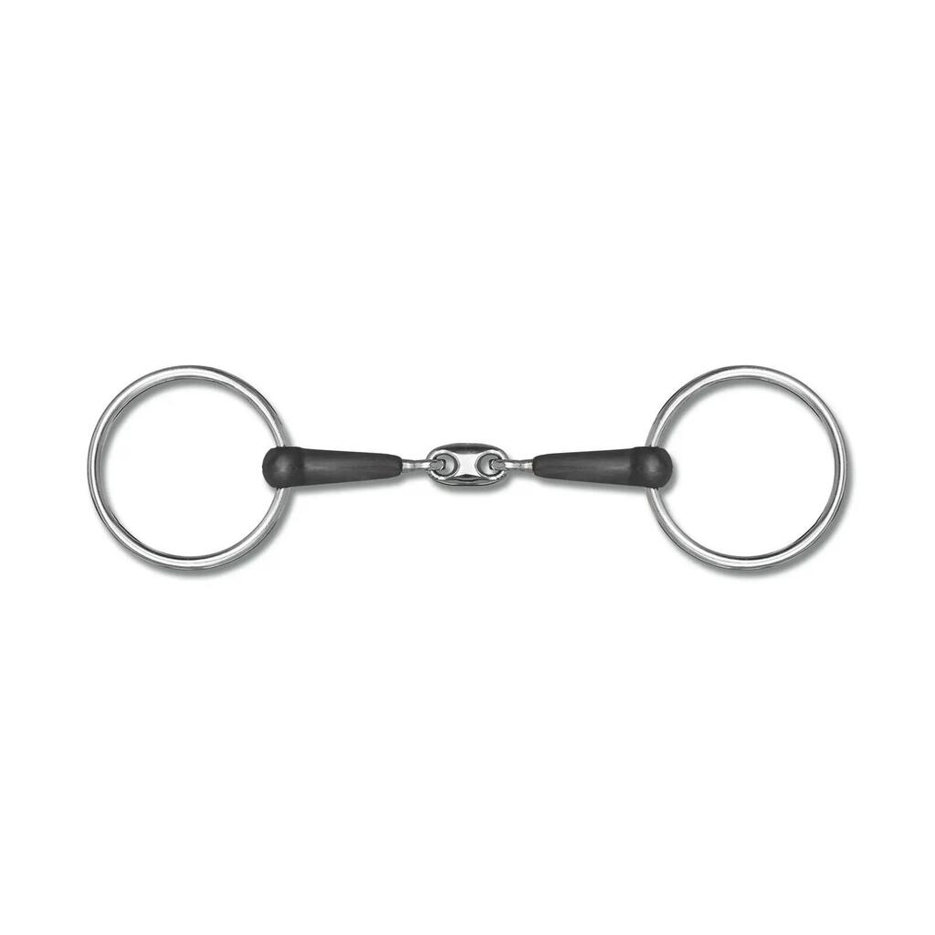 Double jointed rubber bit for horse Waldhausen d