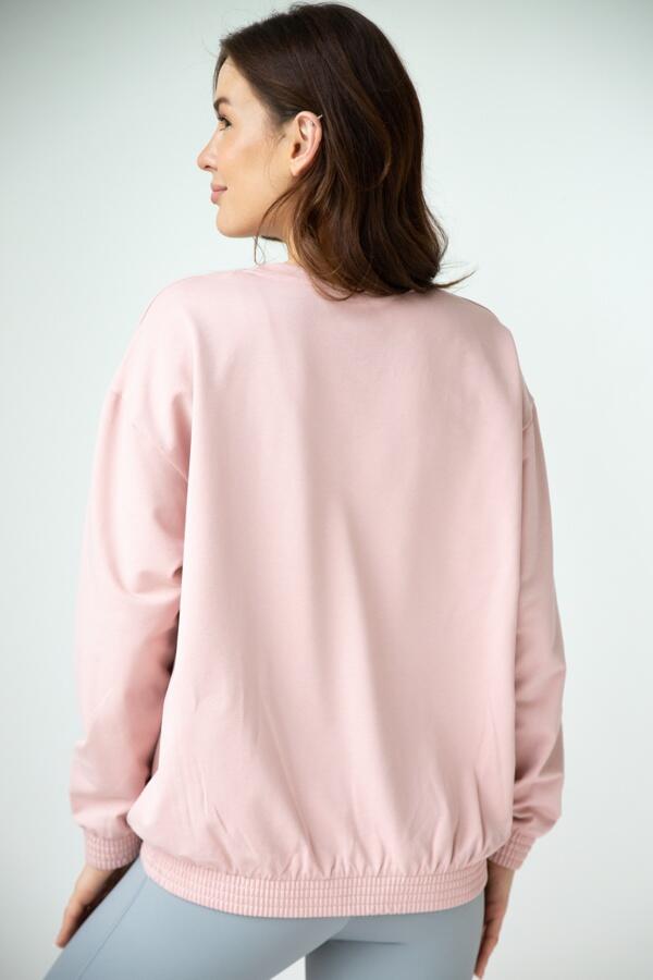 Bluza dresowa damska dłuższa 2skin I love pilates pink 4/4