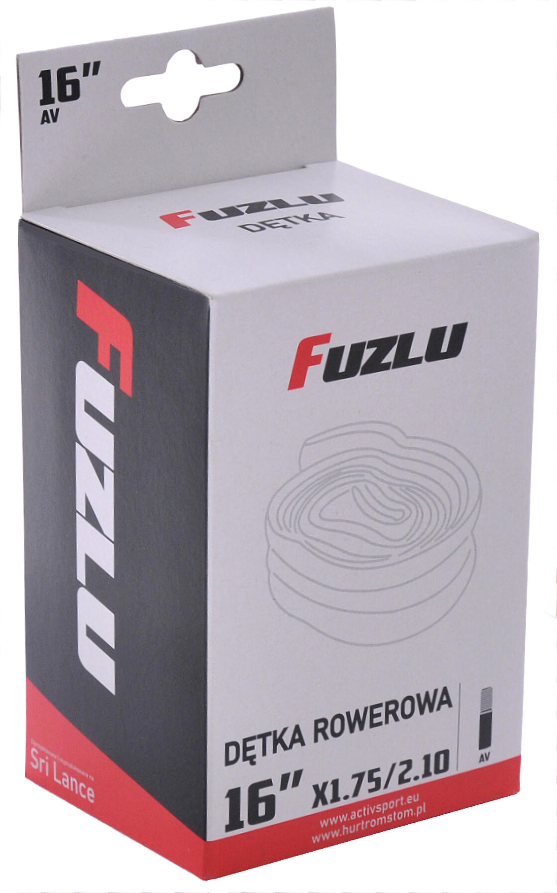 Dętka do opon roweru rowerowa 16x1,75/2,10 Fuzlu AV 40mm 1/1