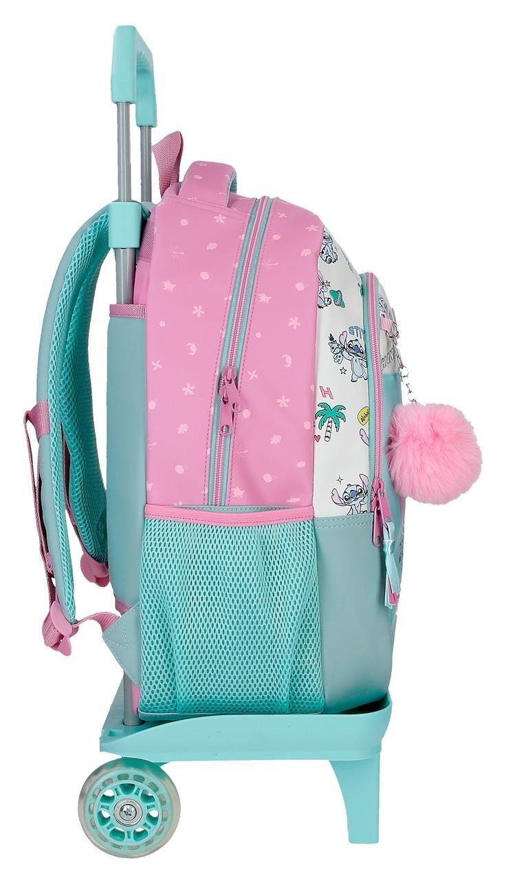 Mochila escolar com carrinho Stitch Little Destruction 42 cm Turquesa 4/5
